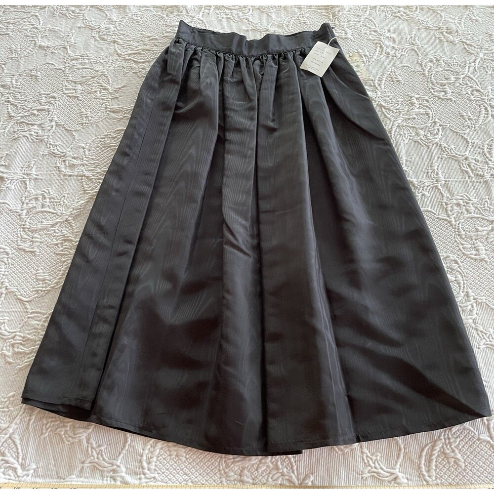 Vintage Ivey's Thoroughbred Petites Black Acetate Skirt Hong Kong Formal 12P NWT